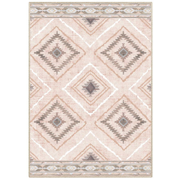 Union Rustic Machine Washable Non Slip Western Area Rugs for Living